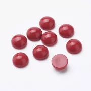 Cabochon rond en verre 6 mm - Imitation corail - Rouge x1