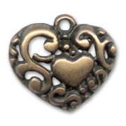 Breloque coeur 18 mm bronze x1|raw }}