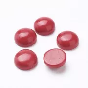 Cabochon rond en verre 10 mm - Imitation corail - Rouge x1