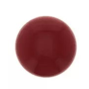Cabochon rond en verre 14 mm - Imitation corail - Rouge x1