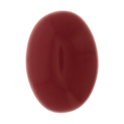 Cabochon ovale en verre 10x8 mm - Imitation corail - Rouge x1