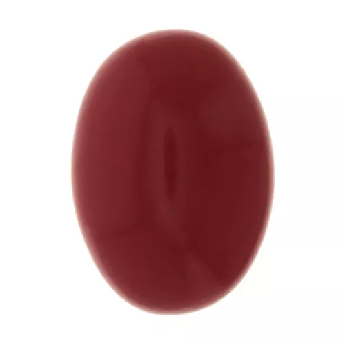 Cabochon ovale en verre 14x10 mm - Imitation corail - Rouge x1