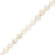 Perles d'eau douce Keshi - perles baroques rondes irrégulières 8 mm - Blanc x4
