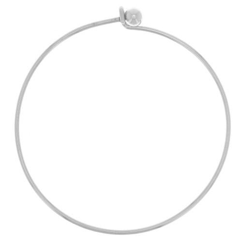 Bracelet avec fermoir boule vissée 64 mm - Argenté x1