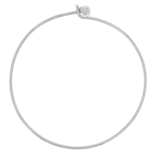 Bracelet avec fermoir boule vissée 64 mm - Argenté x1