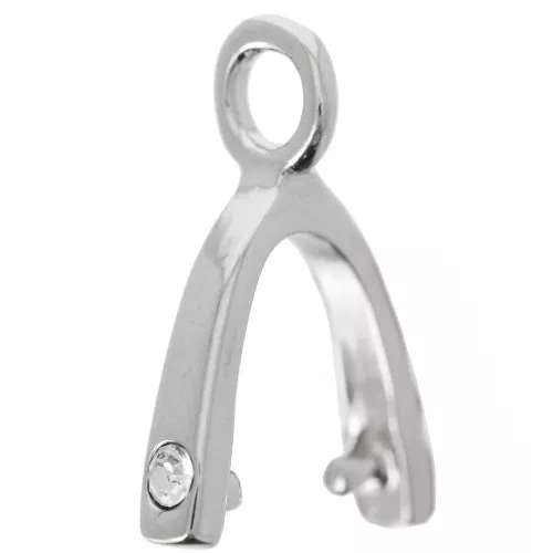 Attache pendentif strassé 18 mm - White bronze x1