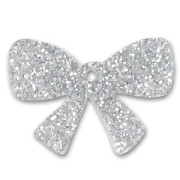 Noeud 19x28 mm Argenté pailleté x1|raw }}