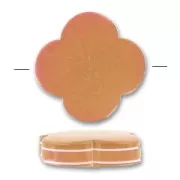 Palet fleur 23 mm Marron liseré Blanc x1