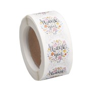 Rouleau d'étiquettes autocollantes 25 mm - Thank you - Multicolore x500|raw }}