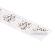 Rouleau d'étiquettes autocollantes 25 mm - Thank you - Multicolore x500