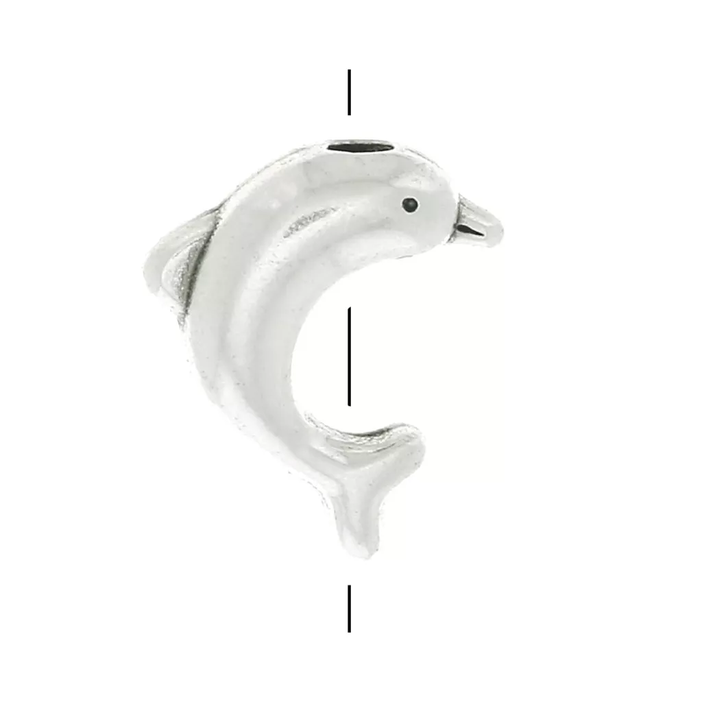 Lot De 8 Breloques Dauphin En Argent Tibétain - 15x10 Mm, Pendentifs Métal Argenté
