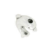 Perle dauphin 8 mm - Placage Argent fin vieilli x1