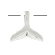 Breloque queue de sirène 10 mm - Placage Argent fin vieilli x1