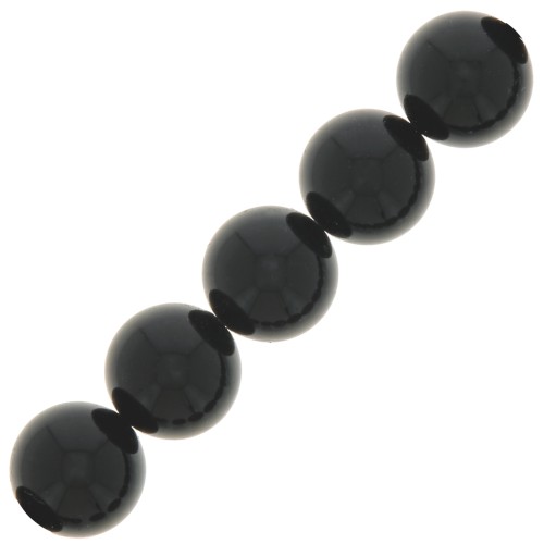 Perles rondes nacrées Preciosa - Round Pearl Maxima 12 mm - Magic Black x6