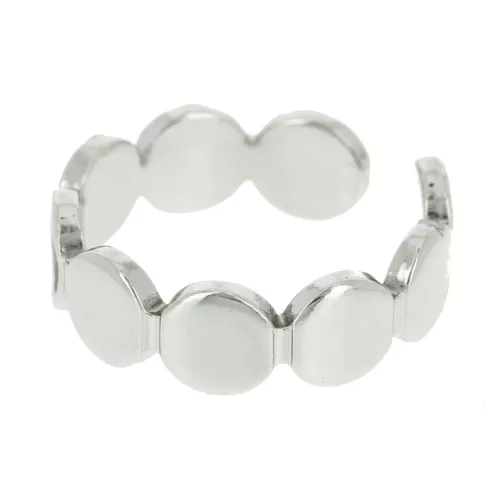 Bague réglable - multi-ronds 6 mm style minimaliste - Rhodié x1