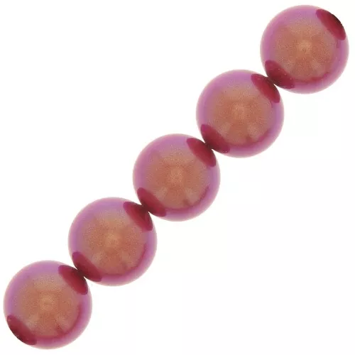 Perles rondes nacrées Preciosa - Round Pearl Maxima 12 mm - Pearlescent Red x6