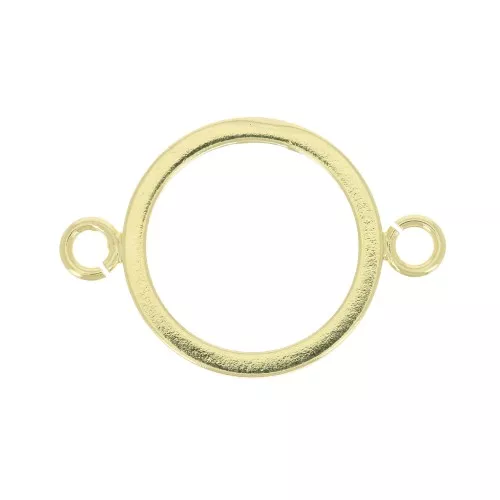 Intercalaire cercle évidé 2 anneaux ouvert 22x15 mm - Doré x1