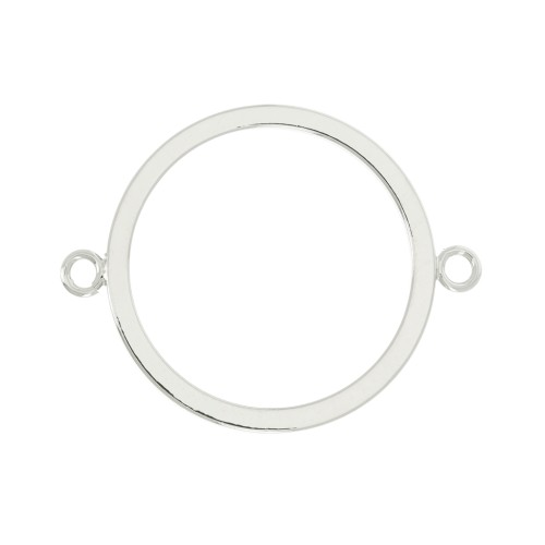 Intercalaire cercle évidé 2 anneaux ouvert 22x15 mm - Rhodié x1