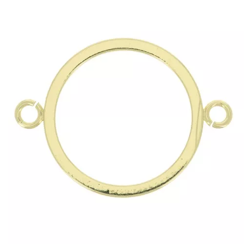 Intercalaire cercle évidé 2 anneaux ouvert 27x20 mm - Doré x1