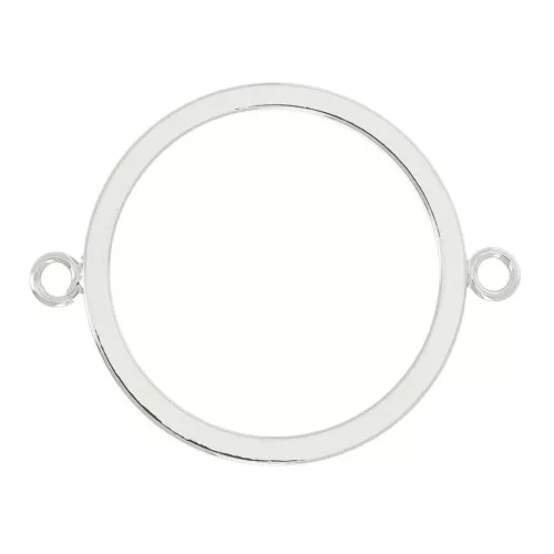 Intercalaire cercle évidé 2 anneaux ouvert 27x20 mm - Rhodié x1