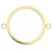 Intercalaire cercle évidé 2 anneaux ouvert 32x25 mm - Doré x1