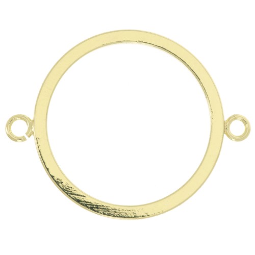 Intercalaire cercle évidé 2 anneaux ouvert 32x25 mm - Doré x1