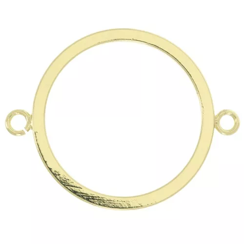 Intercalaire cercle évidé 2 anneaux ouvert 32x25 mm - Doré x1