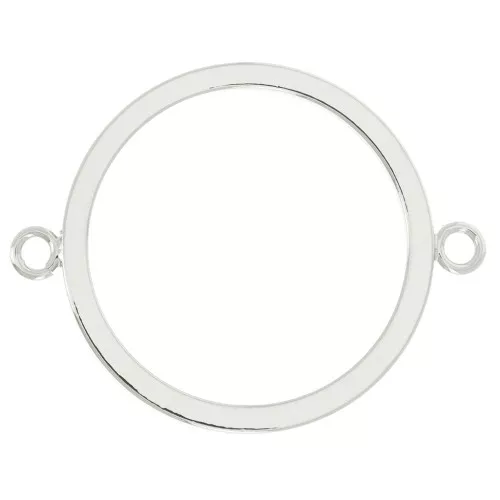 Intercalaire cercle évidé 2 anneaux ouvert 32x25 mm - Rhodié x1