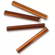 Preciosa Perles rocailles tubes 20 mm Smoked Topaz Silver Lined x20g