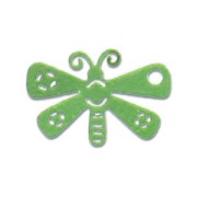 Breloque laser cut papillon 10x15 mm Vert Métallisé x1|raw }}