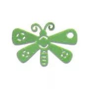 Breloque laser cut papillon 10x15 mm Vert Métallisé x1