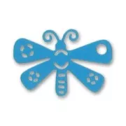 Breloque laser cut papillon 10x15 mm Bleu x1