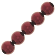 Perles rondes nacrées Preciosa - Round Pearl Maxima 12 mm - Bordeaux x6