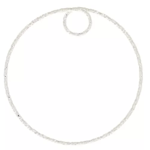 Pendentif cercle diamanté 35 mm - Placage Argent fin x1