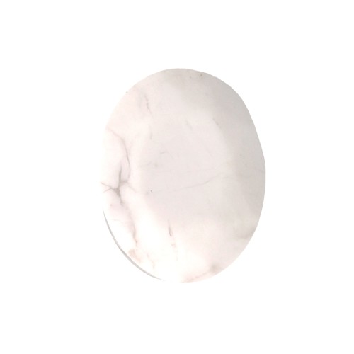 Cabochon ovale facetté 8x6 mm - Howlite x1