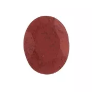 Cabochon ovale facetté 8x6 mm - Jaspe rouge x1