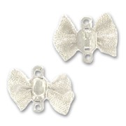 Intercalaires noeud papillon 13x10 mm argenté x10
