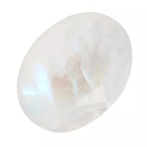 Cabochon ovale facetté 8x6 mm - Pierre de lune x1