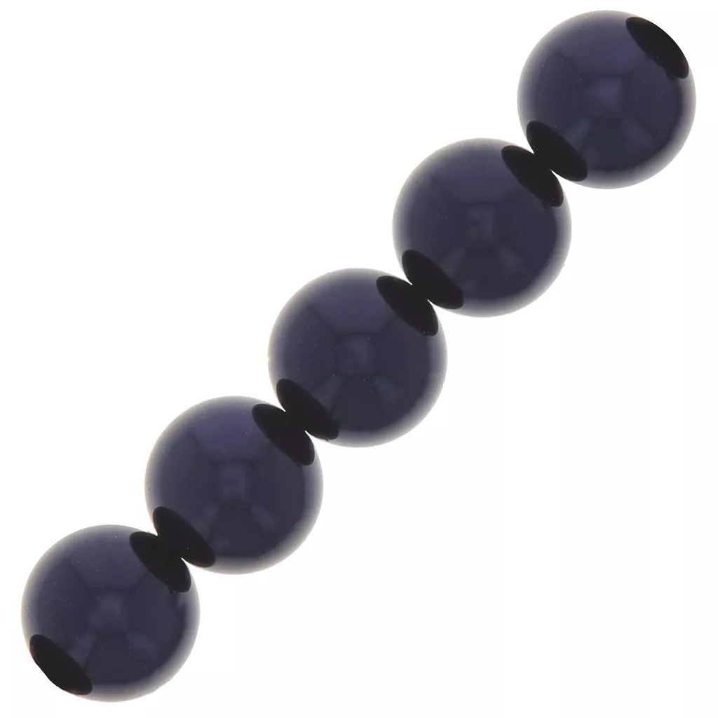25 Perles Rondes En Nacre Bleu Saphir 10 Mm - Pour Création Bijoux DIY