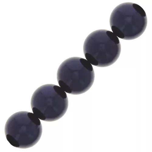 Perles rondes nacrées Preciosa - Round Pearl Maxima 10 mm - Dark Blue x5