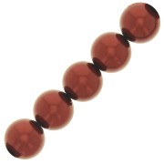 Perles rondes nacrées Preciosa - Round Pearl Maxima 10 mm - Dark Copper x5