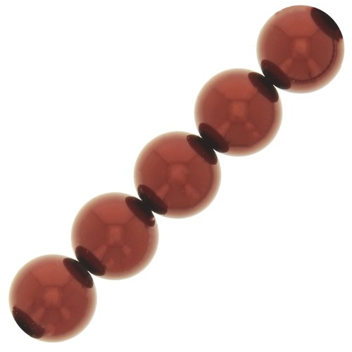 Perles rondes nacrées Preciosa - Round Pearl Maxima 10 mm - Dark Copper x5