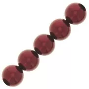 Perles rondes nacrées Preciosa - Round Pearl Maxima 10 mm - Bordeaux x5