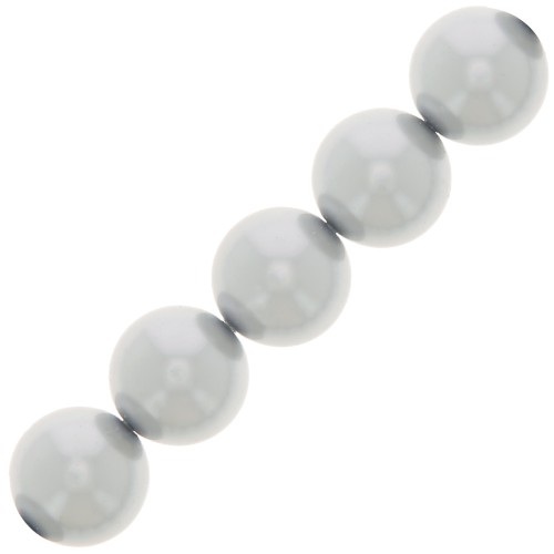 Perles rondes nacrées Preciosa - Round Pearl Maxima 10 mm - Light Grey x5