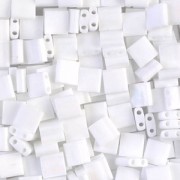 Miyuki Tila Beads 5x5x1.9 mm TL-0402FR - Mat White AB x10g|raw }}