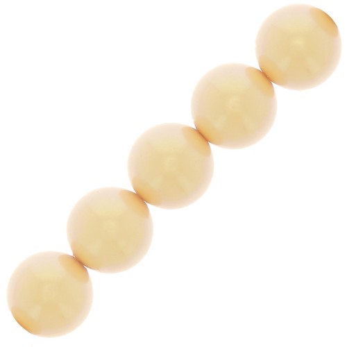 Perles rondes nacrées Preciosa - Round Pearl Maxima 10 mm - Pearlescent Yellow x5