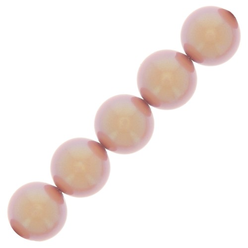 Perles rondes nacrées Preciosa - Round Pearl Maxima 10 mm - Pearlescent Pink x5