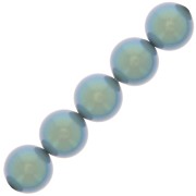 Perles rondes nacrées Preciosa - Round Pearl Maxima 10 mm - Pearlescent Blue x5