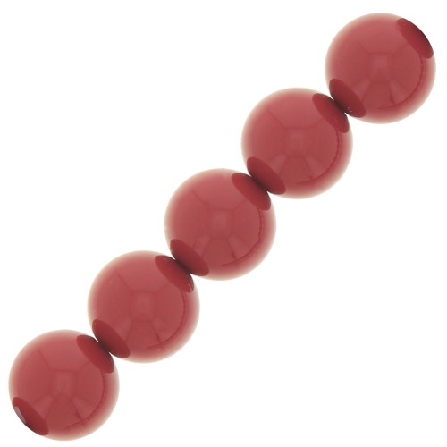 Perles rondes nacrées Preciosa - Round Pearl Maxima 10 mm - Cranberry x5