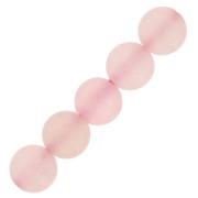 Perles rondes 6 mm pierre gemme - Quartz Rose dépoli effet givré x15|raw }}